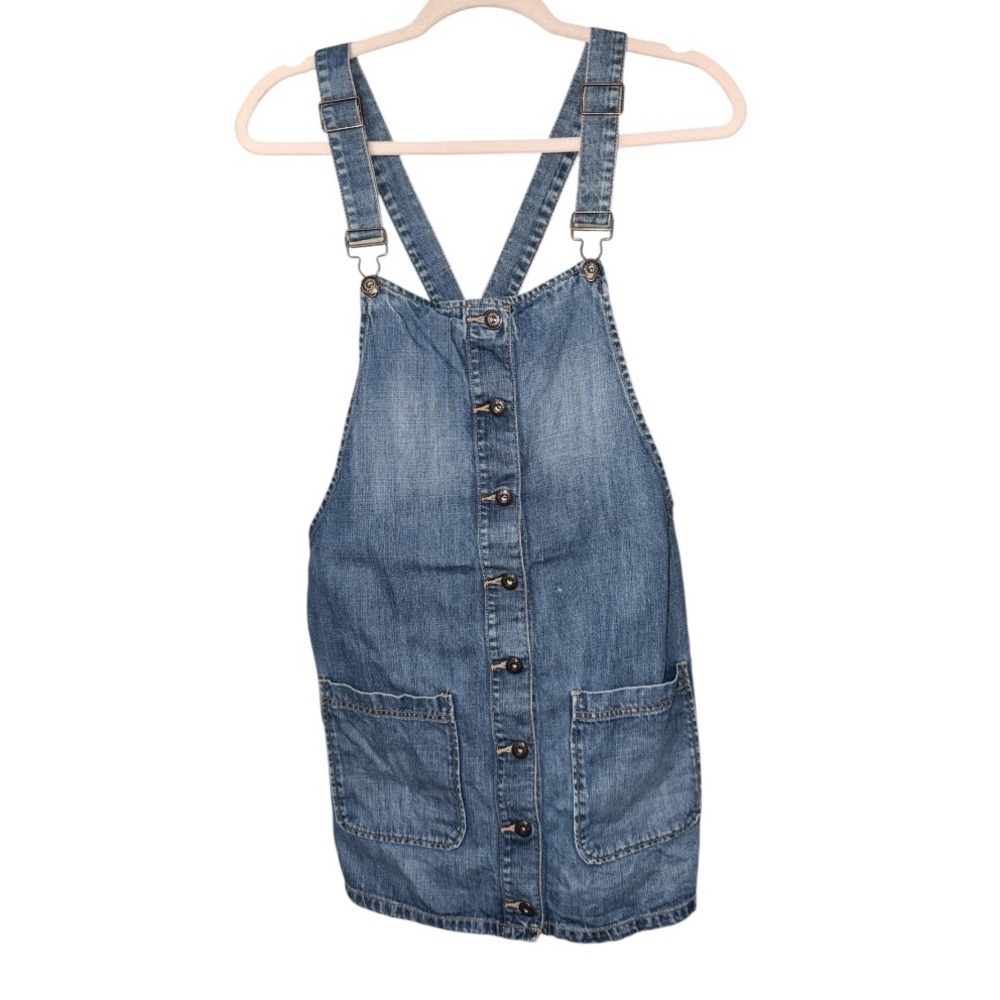 SNEAK PEEK Denim Button-Front Overall Dress Size‎ Medium